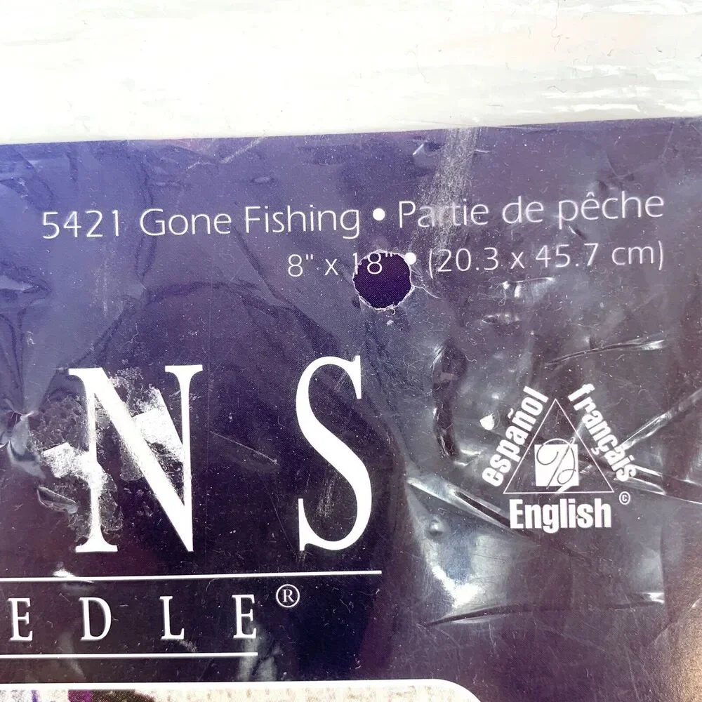 Vtg Designs for the Needle Natures Window Gone Fishing Counted Cross Stitch Kit